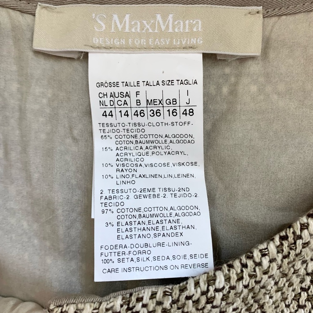 MaxMara Tweed Sleeveless Shift Dress with pockets US 14 - Picture 3 of 16